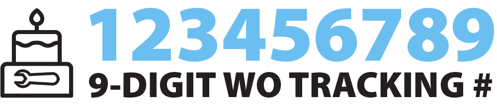 Nine-digit work order tracking number